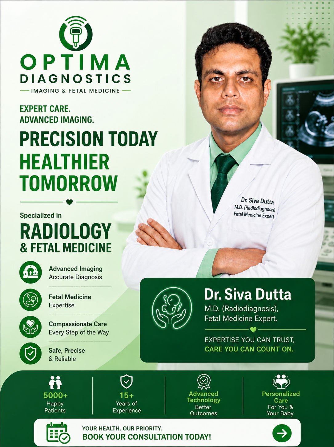 Dr. Siva Dutta — Senior Consultant Radiologist and Fetal Medicine Expert at Optima Diagnostics Silchar
